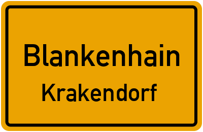 Ortsschild Blankenhain Krakendorf