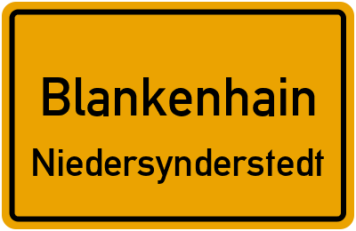 Ortsschild Blankenhain Niedersynderstedt