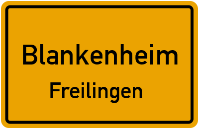 Ortsschild Blankenheim Freilingen