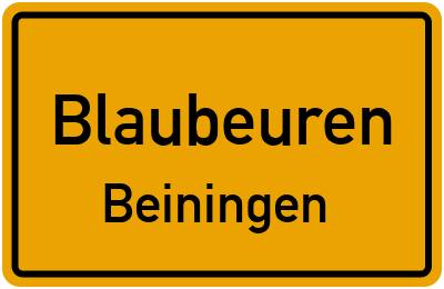 Straßenverzeichnis Blaubeuren Beiningen