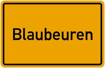 Ortsschild von Stadt Blaubeuren in Baden-Württemberg