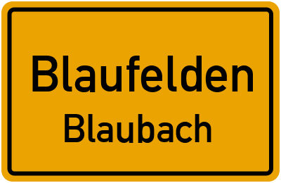 Ortsschild Blaufelden Blaubach