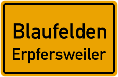 Ortsschild Blaufelden Erpfersweiler