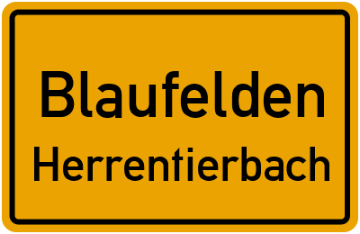 Ortsschild Blaufelden Herrentierbach
