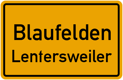 Ortsschild Blaufelden Lentersweiler