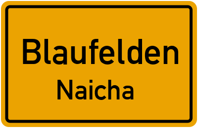 Ortsschild Blaufelden Naicha