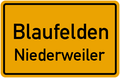 Ortsschild Blaufelden Niederweiler