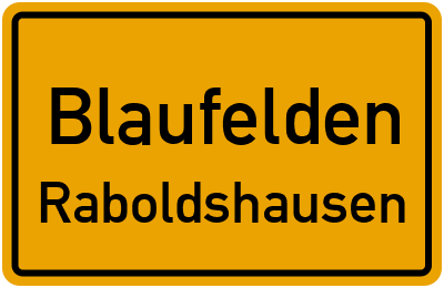 Ortsschild Blaufelden Raboldshausen