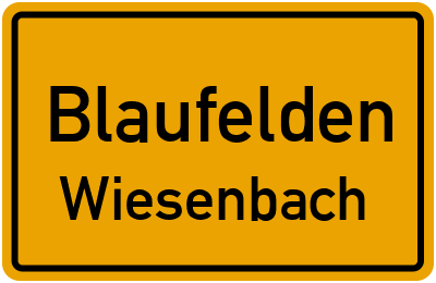 Ortsschild Blaufelden Wiesenbach
