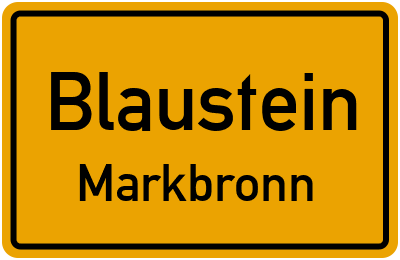 Ortsschild Blaustein Markbronn