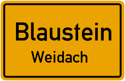 Ortsschild Blaustein Weidach