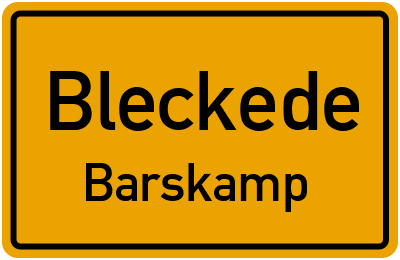 Ortsschild Bleckede Barskamp