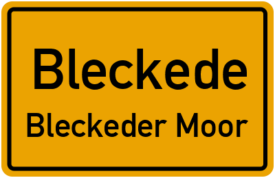 Ortsschild Bleckede Bleckeder Moor