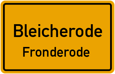 Straßenverzeichnis Bleicherode Fronderode