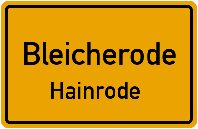 Straßenverzeichnis Bleicherode Hainrode