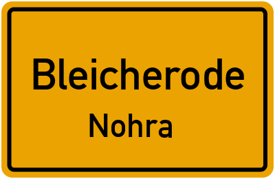 Straßenverzeichnis Bleicherode Nohra