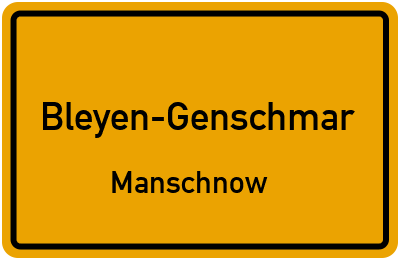 Straßenverzeichnis Bleyen-Genschmar Manschnow