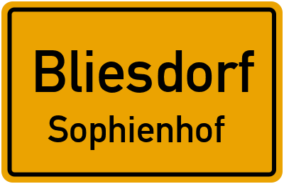 Straßenverzeichnis Bliesdorf Sophienhof