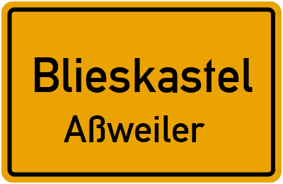 Ortsschild Blieskastel Aßweiler