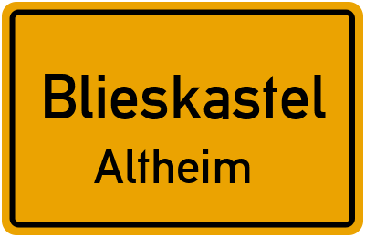 Straßenverzeichnis Blieskastel Altheim