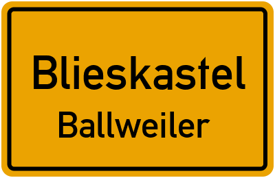 Straßenverzeichnis Blieskastel Ballweiler