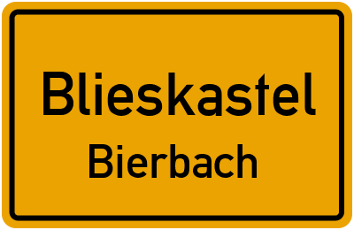 Straßenverzeichnis Blieskastel Bierbach