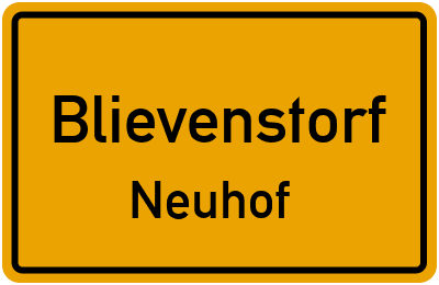 Straßenverzeichnis Blievenstorf Neuhof
