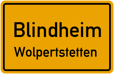 Straßenverzeichnis Blindheim Wolpertstetten