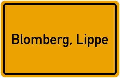 Ortsschild von Stadt Blomberg, Lippe in Nordrhein-Westfalen