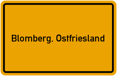 Ortsschild von Gemeinde Blomberg, Ostfriesland in Niedersachsen
