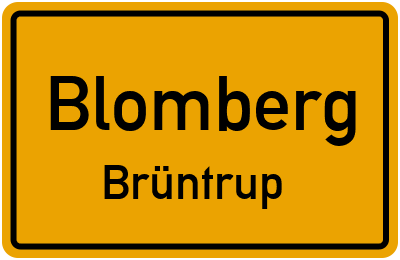 Ortsschild Blomberg Brüntrup