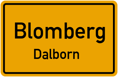 Ortsschild Blomberg Dalborn