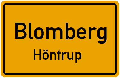 Ortsschild Blomberg Höntrup