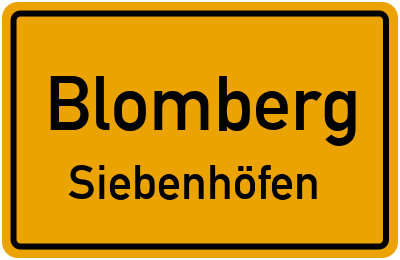Ortsschild Blomberg Siebenhöfen