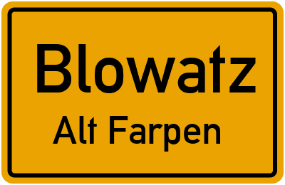 Straßenverzeichnis Blowatz Alt Farpen