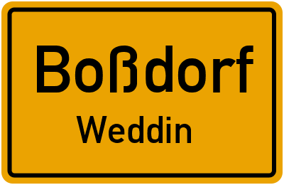 Straßenverzeichnis Boßdorf Weddin
