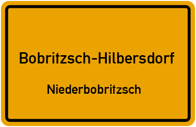Ortsschild Bobritzsch-Hilbersdorf Niederbobritzsch