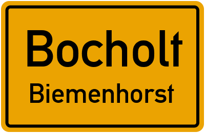 Ortsschild Bocholt Biemenhorst