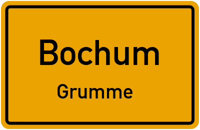 Ortsschild Bochum Grumme