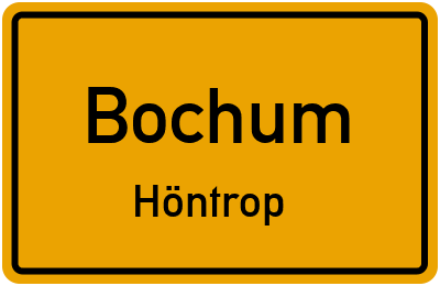 Ortsschild Bochum Höntrop