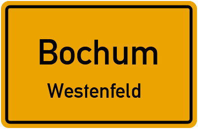 Ortsschild Bochum Westenfeld