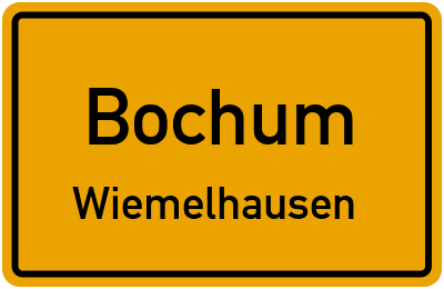 Ortsschild Bochum Wiemelhausen