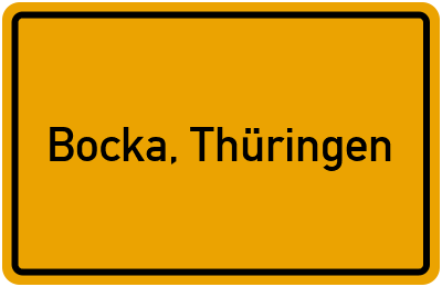 Ortsschild von Gemeinde Bocka, Thüringen in Thüringen