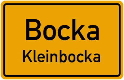 Straßenverzeichnis Bocka Kleinbocka