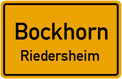 Straßenverzeichnis Bockhorn Riedersheim