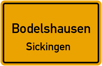 Straßenverzeichnis Bodelshausen Sickingen