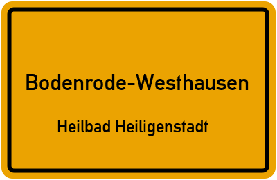 Straßenverzeichnis Bodenrode-Westhausen Heilbad Heiligenstadt
