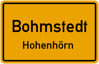 Straßenverzeichnis Bohmstedt Hohenhörn