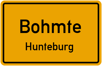 Ortsschild Bohmte Hunteburg