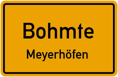 Ortsschild Bohmte Meyerhöfen